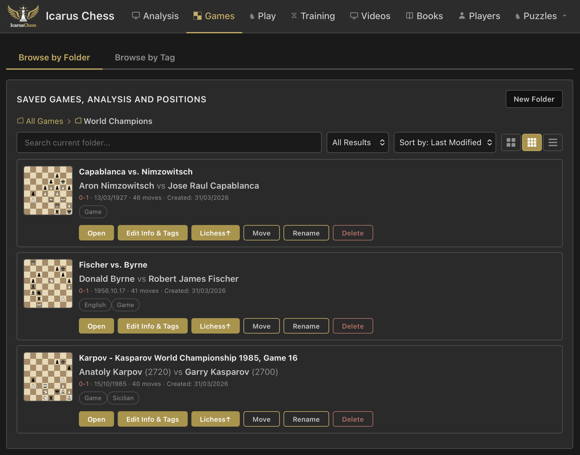 Library browse by folder view